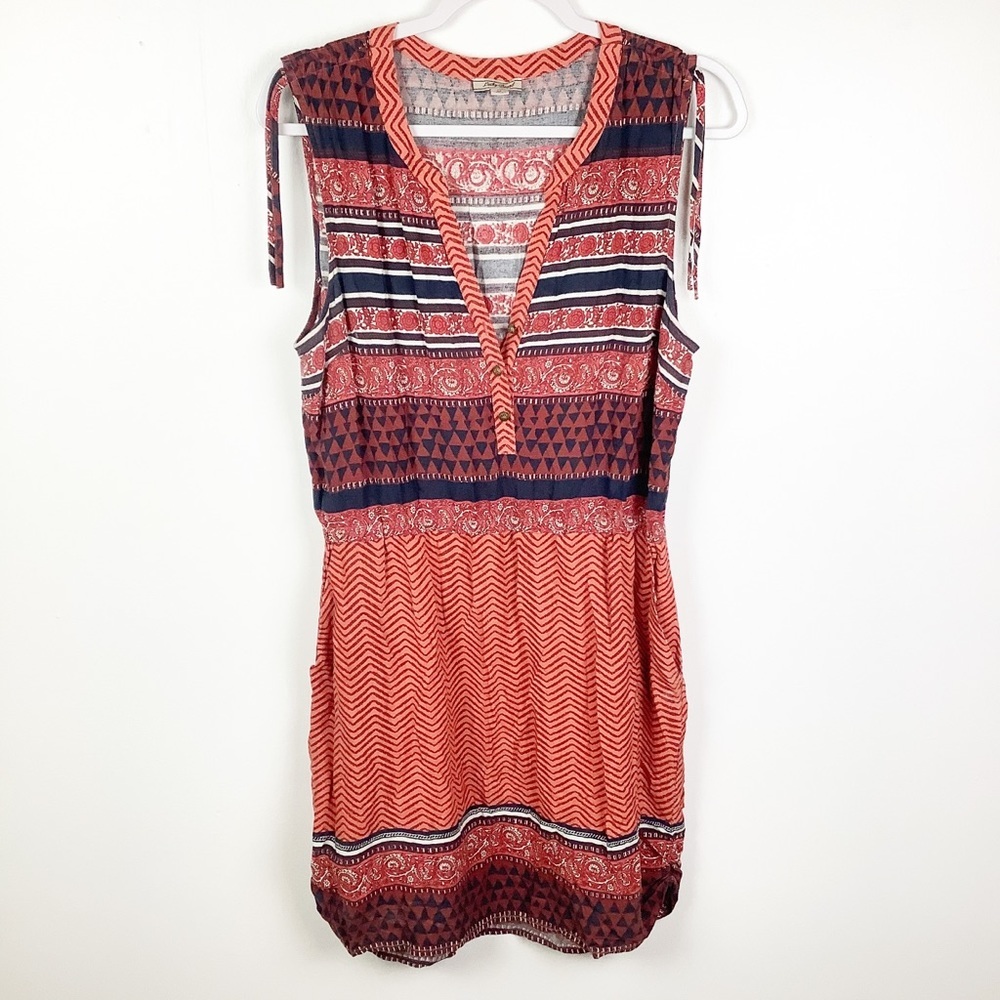 Lucky Brand Red and Blue Patterned Dress